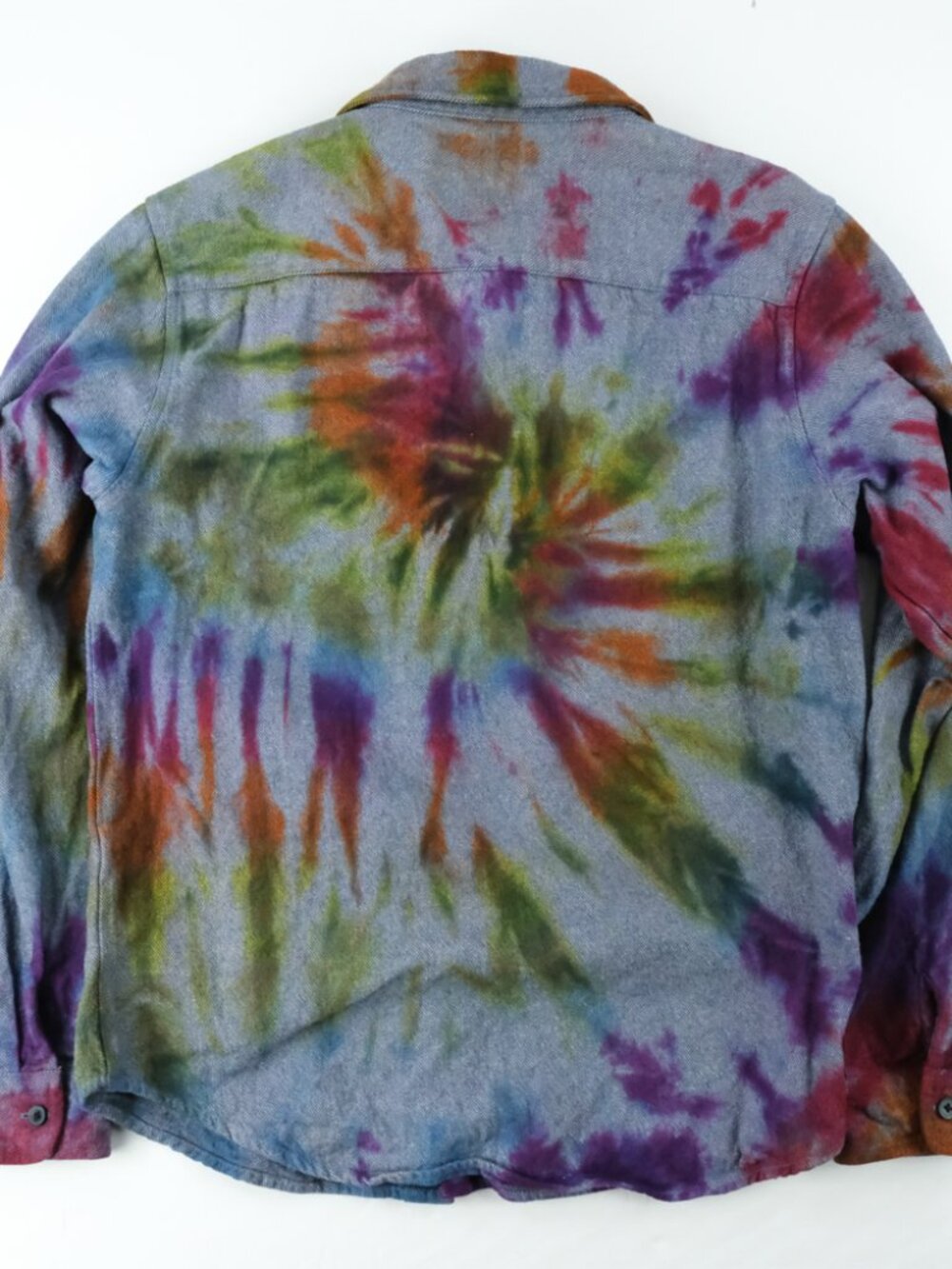 Men’s Slate & Stone Cotton Flannel Shirt Jacket Shacket Tie Dye Twill size M - Picture 2 of 6